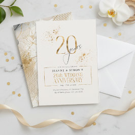 ゴールドライン フローラル 20周年記念 ID1169 招待状