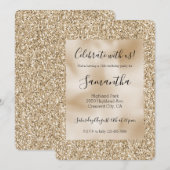 ゴールドラグジュアリーグリッター スイート16 招待状 (正面/裏面)