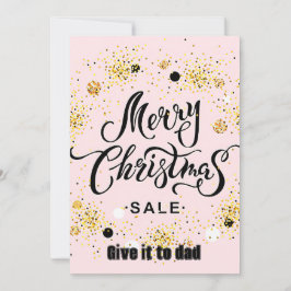 ゴールドラッキースター、ブラックアート文字 merry Chris 招待状