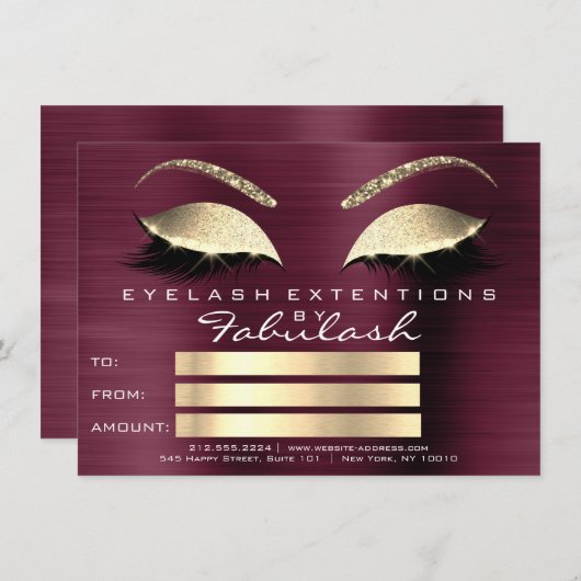 ゴールドラッシュエクステンションメイク証明書ギフト (正面/裏面)