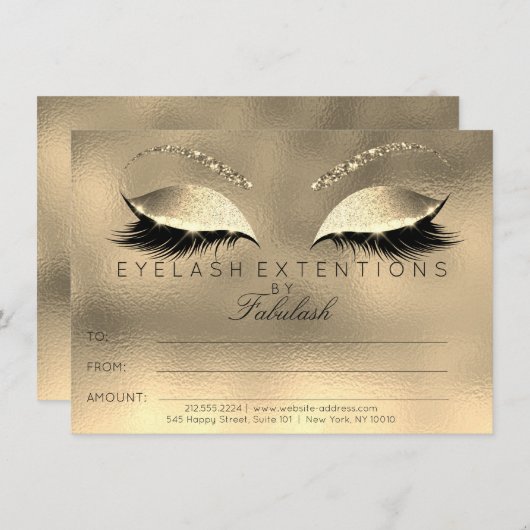 ゴールドラッシュエクステンションメイク証明書ギフト (正面/裏面)