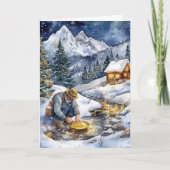 ゴールドラッシュクリスマスカード 鉱山労働者 シーズンカード (正面)