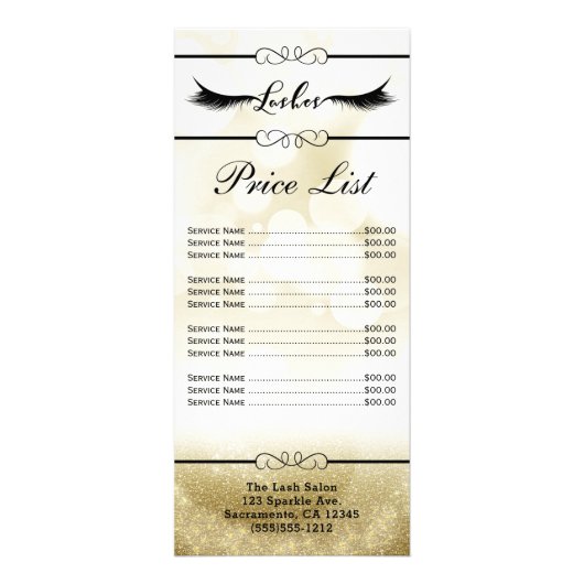 ゴールドラッシュ まつげエクステ 美容サロン 価格 ラックカード (正面)