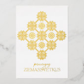 ゴールドラトビアのクリスマスおめでとう 箔シーズンカード (正面)