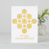 ゴールドラトビアのクリスマスおめでとう 箔シーズンカード (立ち正面)