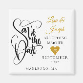 ゴールドラブハート セーブ・ザ・デート マグネット (正面)