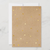 ゴールドラブハート ベビーシャワー Rustic Kraft ボヘミアン 招待状 (裏面)