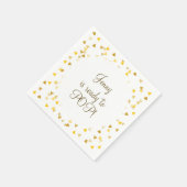 ゴールドラブハート ポップする準備ができたベイビーシャワー スプリンクル スタンダードカクテルナプキン (角)