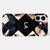 ゴールドラメの抽象幾何学デザイン Case-Mate iPhoneケース (裏面 (横))