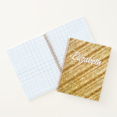 ゴールドラメの斜めストライプ ノートブック (内部)