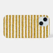 ゴールドラメストライプ iPhone 15ケース (裏面横)