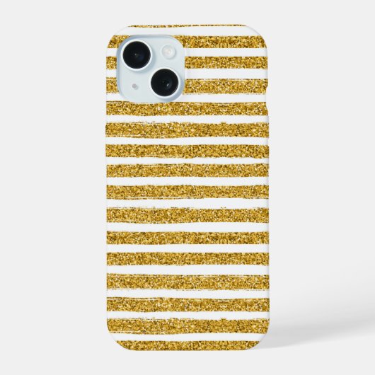 ゴールドラメストライプ iPhone 15ケース (裏面)