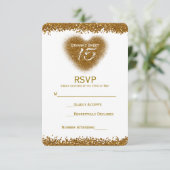 ゴールドラメハート 15 キンセイェーラ RSVP カード (スタンド正面)