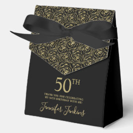 ゴールドラメバラの御礼 50歳の誕生日 フェイバーボックス
