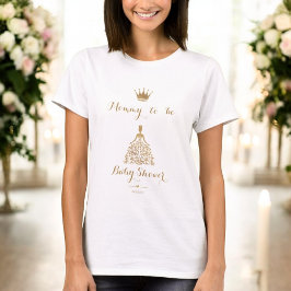 ゴールドラメプリンセスベビーシャワーパーティー 妊婦 Tシャツ