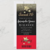 ゴールドラメースター 赤い絨毯 Sweet Sixteen 招待状 (正面)