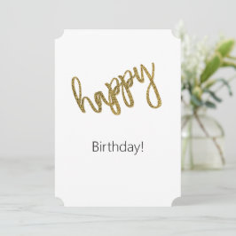 ゴールドラメ入りバースデーおめでとうミニマルデザイン