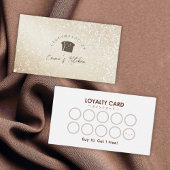ゴールドラメ入りパンロゴのパン屋ロイヤルティカード 名刺