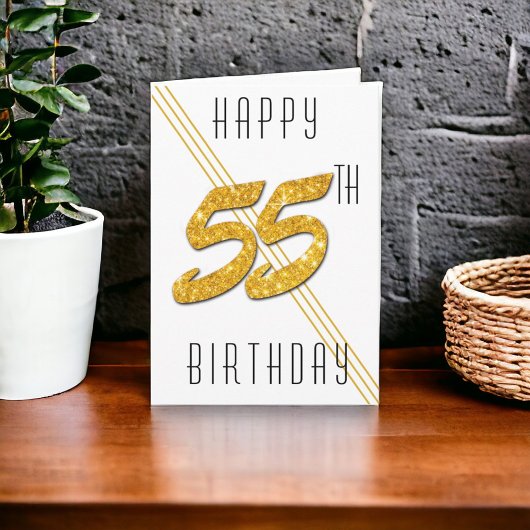 ゴールドラメ入り 誕生日おめでとう 55歳 カード
