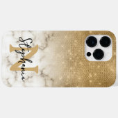 ゴールドラメ大理石グラデモノグラム Case-Mate iPhoneケース (裏面 (横))