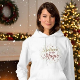 ゴールドラメ「クリスマスの魔法に夢を」ホリデー パーカ