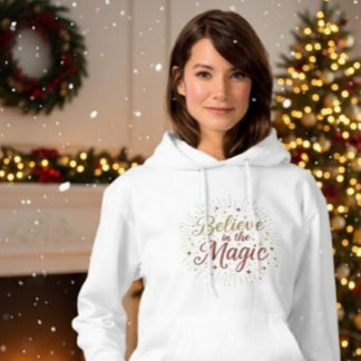 ゴールドラメ「クリスマスの魔法に夢を」ホリデー パーカ