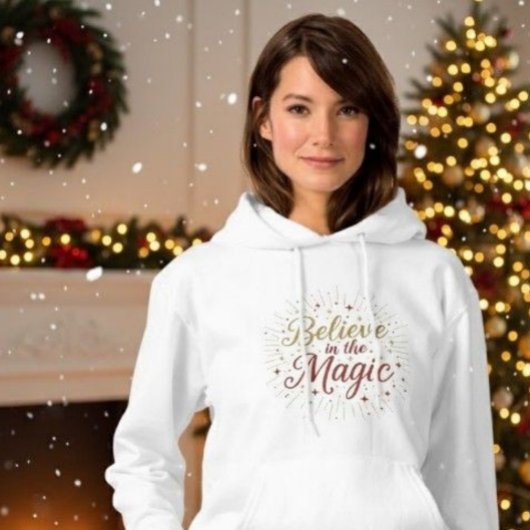 ゴールドラメ「クリスマスの魔法に夢を」ホリデー パーカ