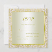 ゴールドラメ ダイヤモンド フラワー 宝石 & リボン RSVP (裏面)