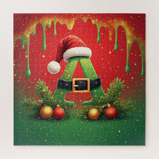 ゴールドラメ A ファミリークリスマス ジグソーパズル (縦)