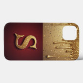 💎 ゴールドラメSモノグラム ドリップデザイン カスタム Case-Mate iPhoneケース (裏面 (横))