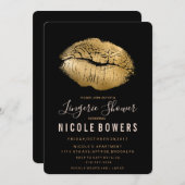 ゴールドリップス口紅ランジェリーシャワー招待状 招待状 (正面/裏面)