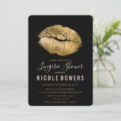 ゴールドリップス口紅ランジェリーシャワー招待状 招待状 (スタンド正面)