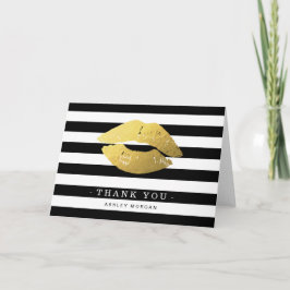 ゴールドリップス ブラック ホワイト ストライプ 感謝カード