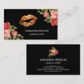 ゴールドリップス メイクアップアーティスト フラワーリーフ 名刺 (正面/裏面)