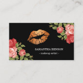 ゴールドリップス メイクアップアーティスト フラワーリーフ 名刺 (正面)