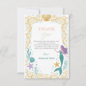 ゴールドリトルマーメイド10歳の誕生日 海の下 サンキューカード (正面)