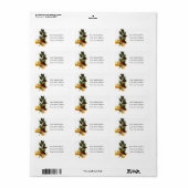 ゴールドリボンのホーリー ヴィンテージ アドレス ラベル (フルシート)