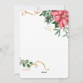 ゴールドリボン フォト ホリデー グリーティング カード (裏面)