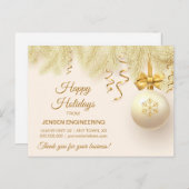 ゴールドリボン 法人 クリスマス 感謝 ポストカード (正面/裏面)