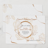 ゴールドリングエンゲージメントパーティー招待状 招待状 (正面/裏面)