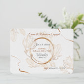 ゴールドリングエンゲージメントパーティー招待状 招待状 (スタンド正面)