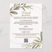 ゴールドリーフのエレガンスイスラム結婚式 エンクロージャーカード (正面)