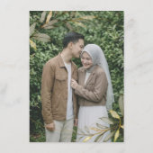 ゴールドリーフのエレガンスイスラム結婚式 エンクロージャーカード (裏面)
