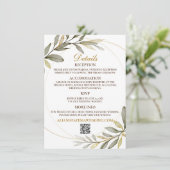 ゴールドリーフのエレガンスイスラム結婚式 エンクロージャーカード (スタンド正面)