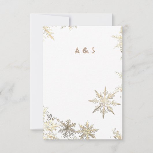 ゴールドリーフのエレガントな結婚式の招待状　返信カード 出欠カード (裏面)