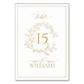 ゴールドリーフィー クレスト モノグラム ウェディング テーブル ナンバー テーブルナンバー (裏面)