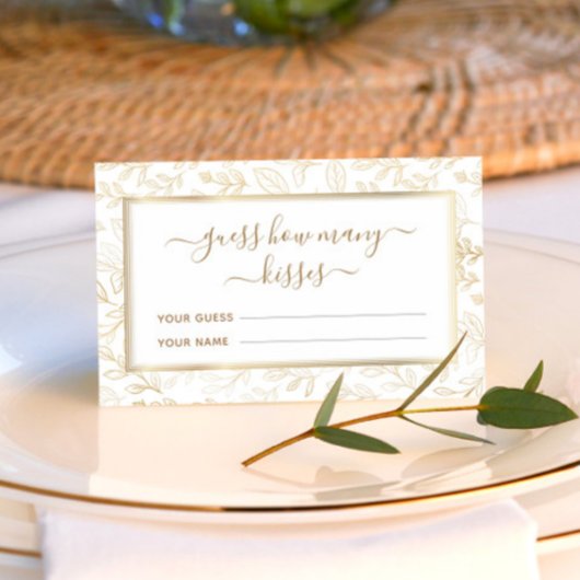 ゴールドリーフパターン キスの数当てゲーム エンクロージャーカード