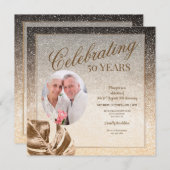 ゴールドリーフフォト 招待状 (正面/裏面)