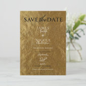 ゴールドリーフホイル モダン フルフォト セーブ・ザ・デート 招待状 (スタンド正面)