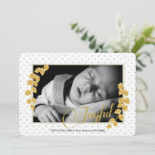 ゴールドリーフボーダーの写真ホリデーカード シーズンカード (スタンド正面)